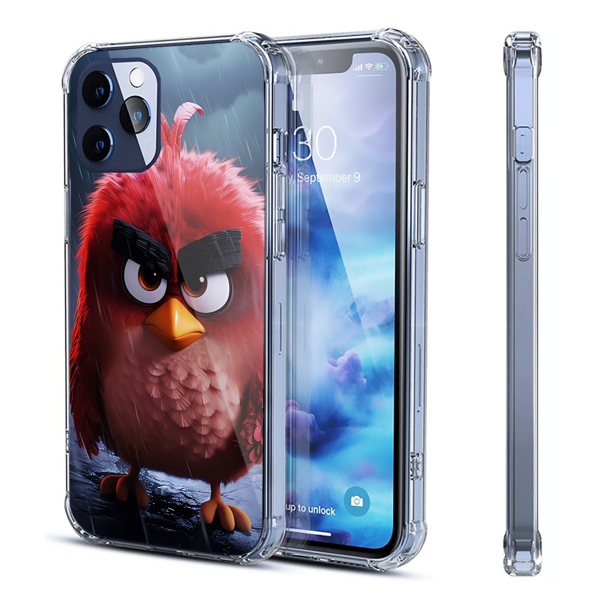 （画像用） Angry Birds アングリーバード 【iPhone 12シリーズ対応】透明スマホケース（クリアソフトケース）